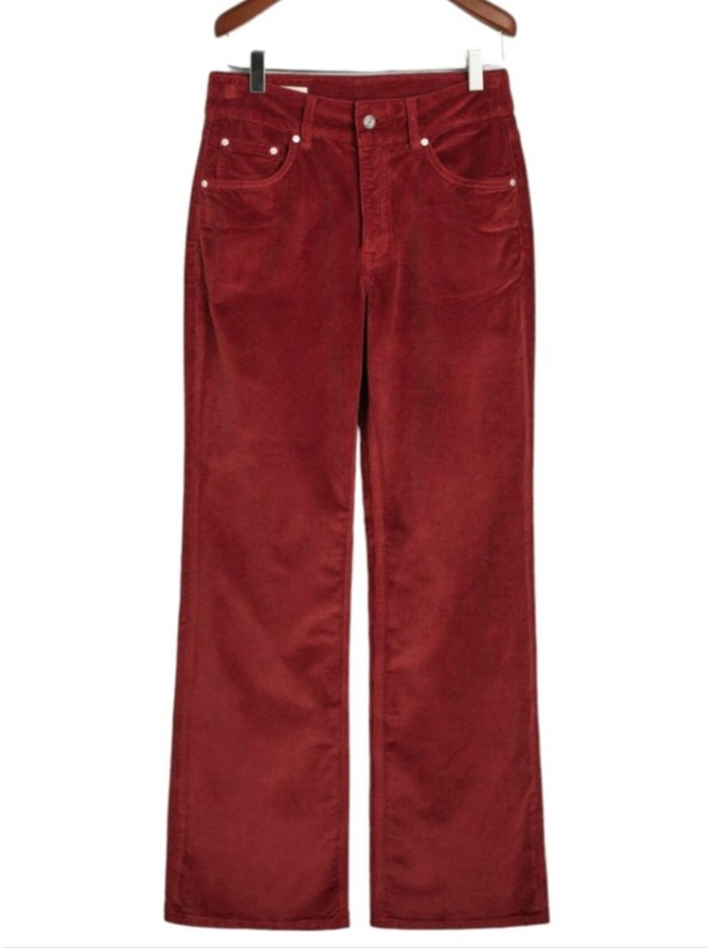 Y2K Silver Jeans Velvet Cordoroy Pants Bootcut Red Wine Flare Pants Size 29/31
